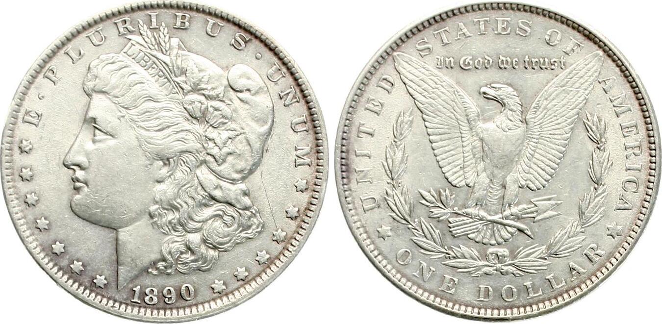  USA: 1 Dollar 1890, Morgan-Type, näheres unten!   