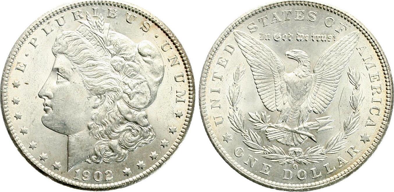  USA: 1 Dollar 1902 O, Morgan-Type, näheres unten! TOP-ERHALTUNG   