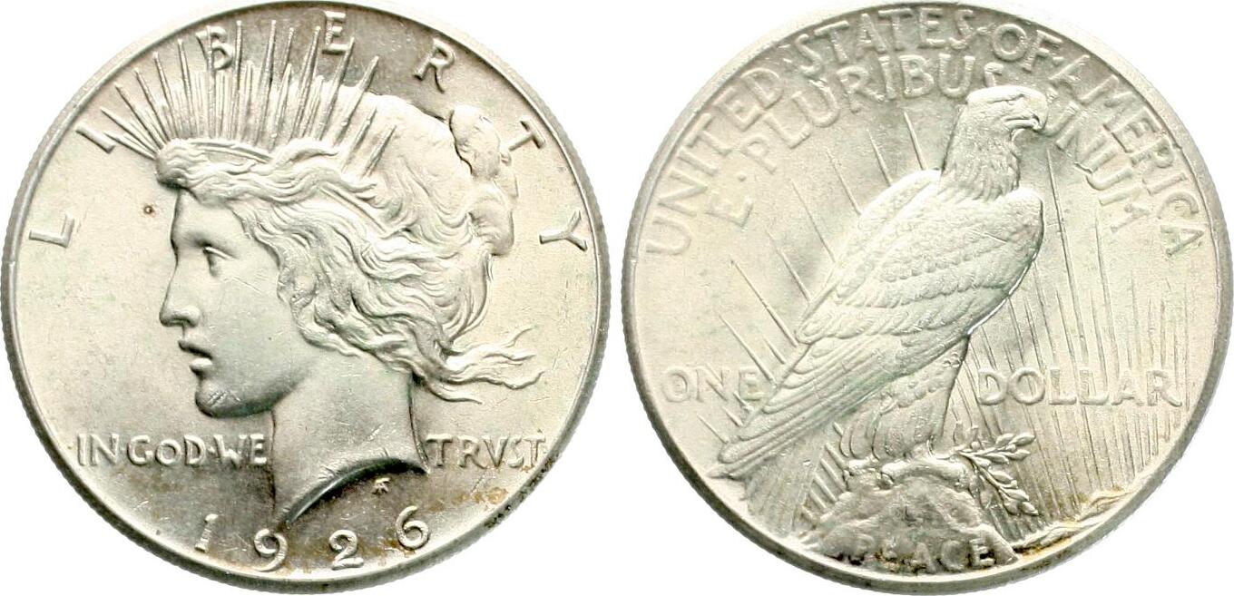  USA: 1 Dollar 1926, Peace-Type, näheres unten! TOP-EXEMPLAR!!   