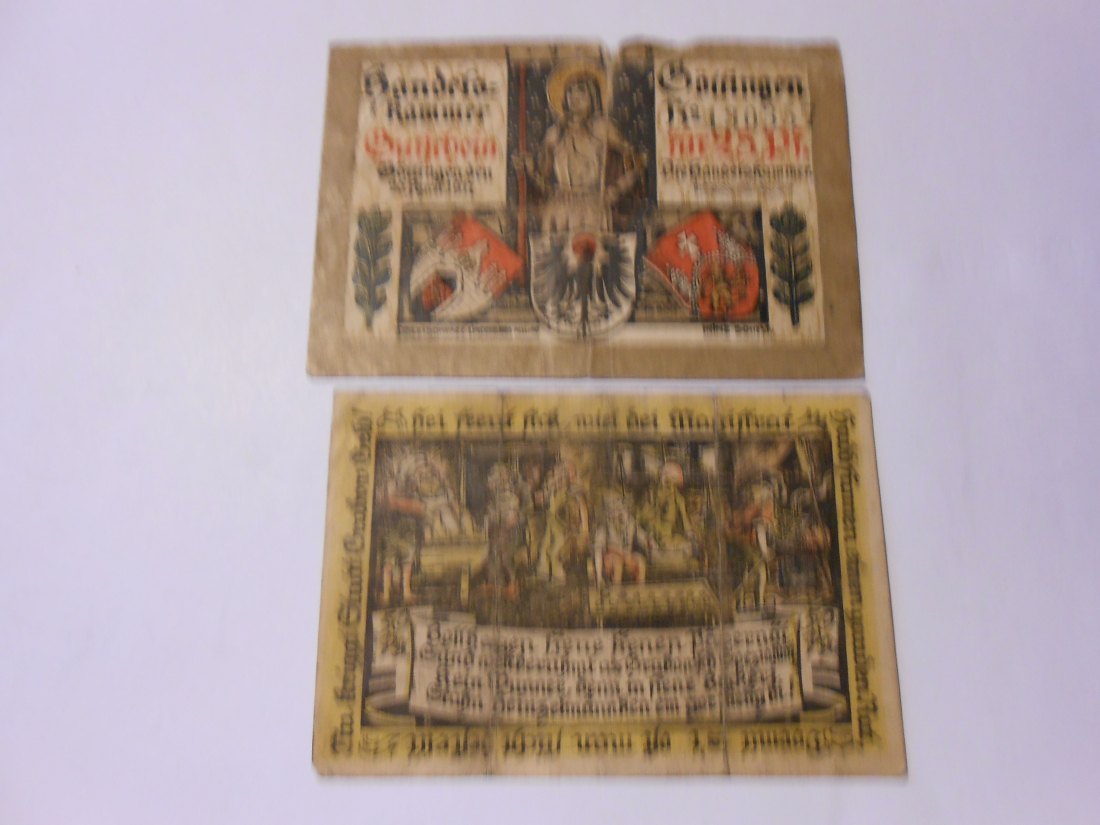  Notgeld(60) 50 Pf.  Handelskammer zu Göttingen 1917  und 50 Pfennig Stadt Grabow  1922   