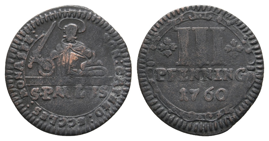  Altdeutschland; Münster; Kleinmünze 1760   