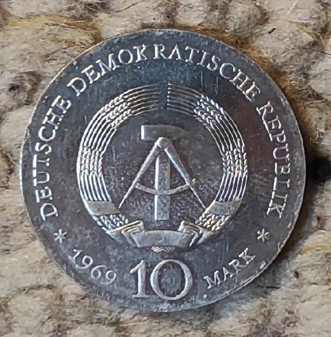  DDR 10 Mark 1969, SILBER, 250. Todestag von Johann Friedrich Böttger   