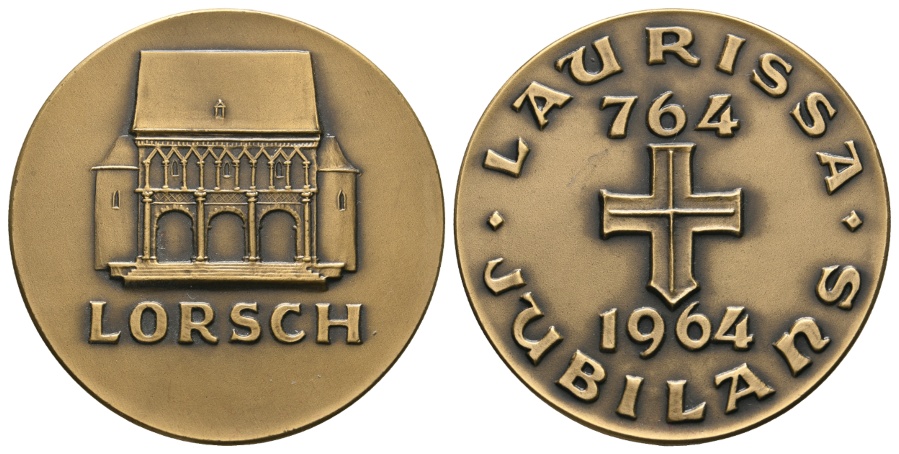  Medaille; 1200-jährigen Bestehens des ⁠Klosters Lorsch ; 1964; 46,15 g; Ø 50,25 mm   