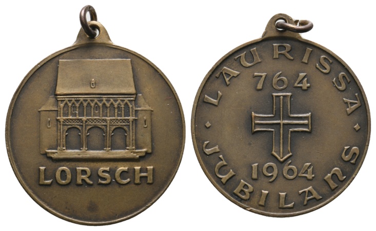  Medaille; 1200-jährigen Bestehens des ⁠Klosters Lorsch; mit Henckel; 1964; 10,93 g;Ø 33,26 mm   