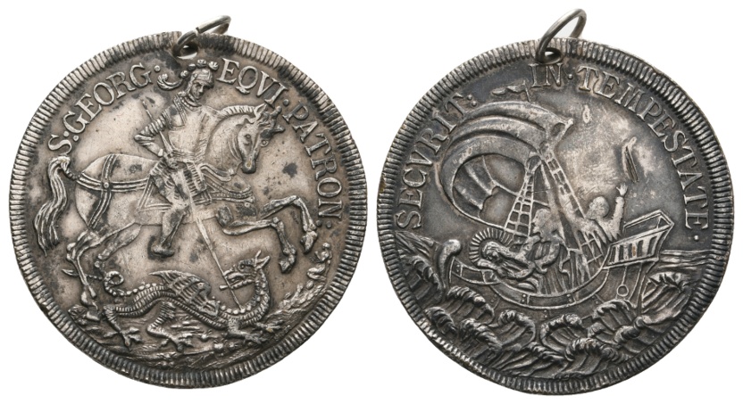 Medaille; St. Georgs-Medaille (auch bekannt als Georgstaler); tragbar; 15,59 g; Ø 41,08 mm   
