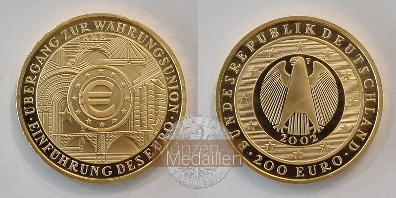 Deutschland. 200 Euro 2002 F. MM-Frankfurt KM#221 Feingold: 31,1g