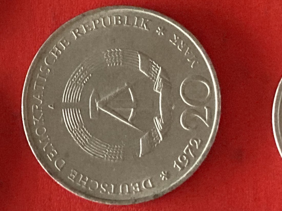 Münze Münzen Umlaufmünze Gedenkmünze Deutschland DDR 20 Mark 1972 Wilhelm Pieck