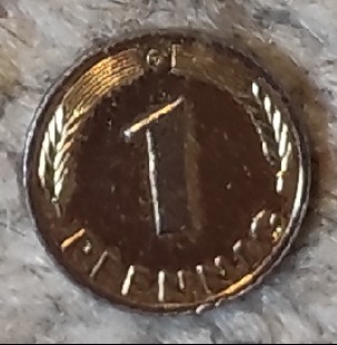  Deitschland 1 Pfennig 1992 G VERGOLDET   