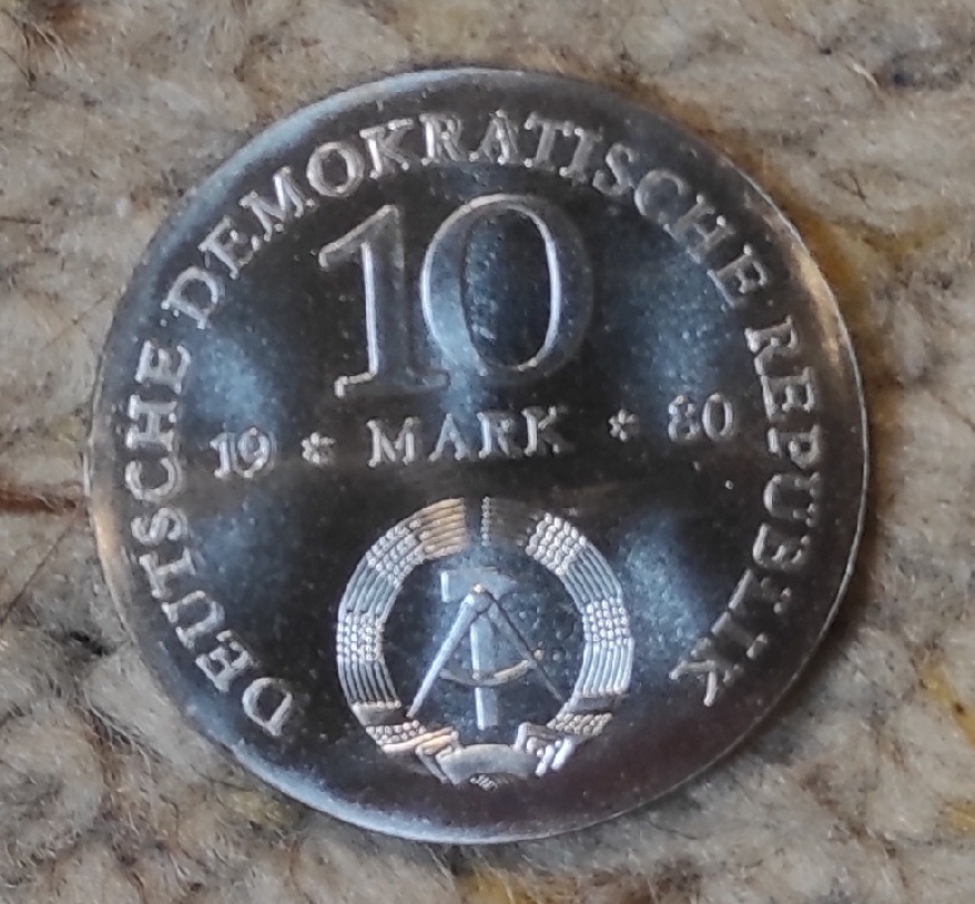  DDR 10 Mark 1980, SILBER, 225. Geburtstag von Gerhard von Scharnhorst   