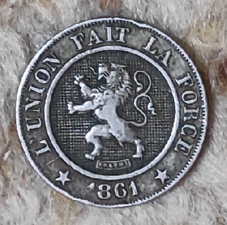  Belgien 10 Centimes 1861   