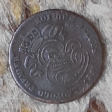  Belgien 2 Centimes 1851, etwas abgegriffen   