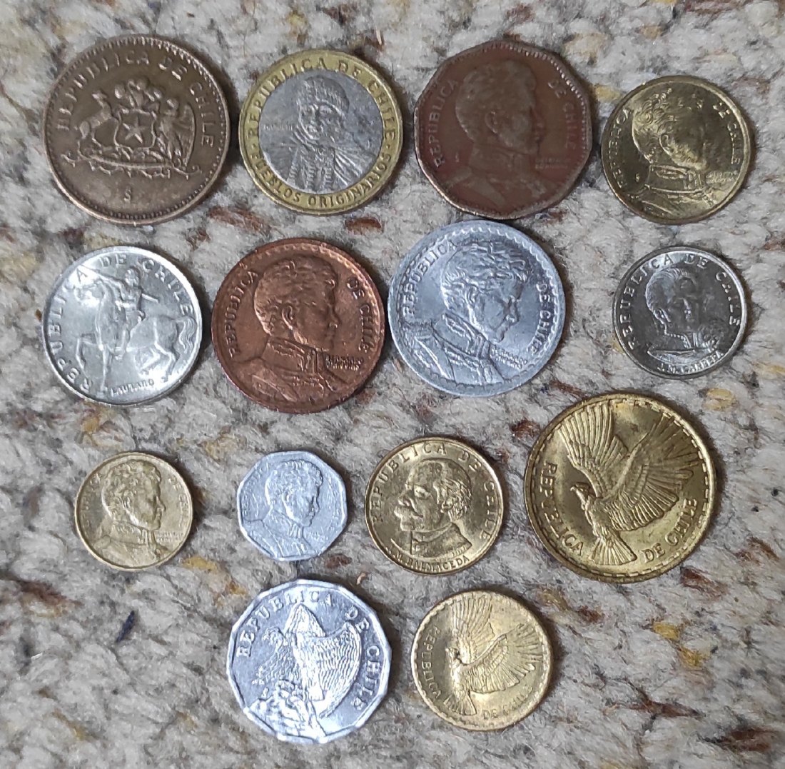  Set 076: Chile Münzlot mit 14 verschiedenen Münzen Pesos ind Escudos   