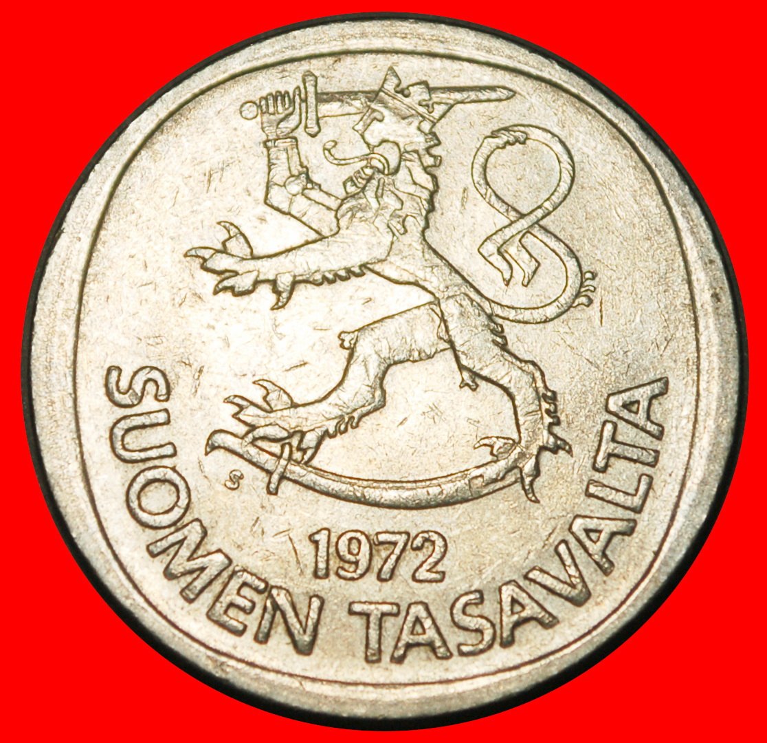  Ⰺ LION (1964-1993): FINLAND ★ 1 MARK 1972S NOT SILVER! DIES A r1!★LOW START★NO RESERVE!   
