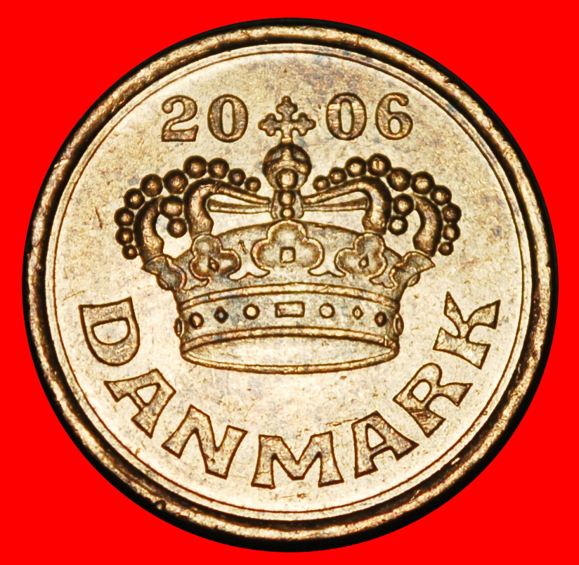  Ⰺ CROWN (1990-2008): DENMARK★25 ORE 2006 DIES I A! UNC! MARGRETHE II 1972-2024★LOW START★NO RESERVE!   