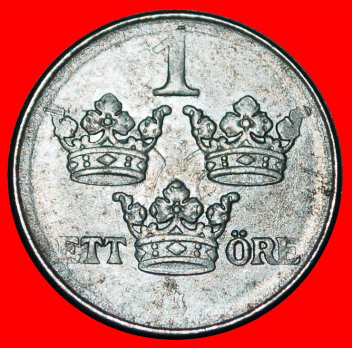  Ⰺ EISEN (1942-1950): SCHWEDEN ★ 1 OERE 1947! GUSTAV V. (1907-1950)★OHNE VORBEHALT!   