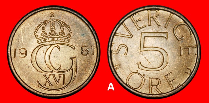  Ⰺ KRONE (1976-1984): SCHWEDEN ★ 5 ORE 1981! Carl XVI. Gustav (1907-1950) ENTDECKUNG ★OHNE VORBEHALT!   