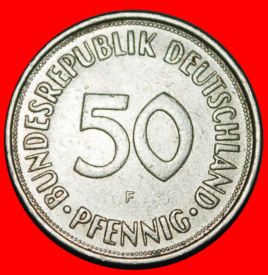 Ⰺ NOT COMMUNIST TYPE (1949‑2001):GERMANY★50 PFENNIGS 1972F! BADEN-WUERTTEMBERG★LOW START★NO RESERVE!