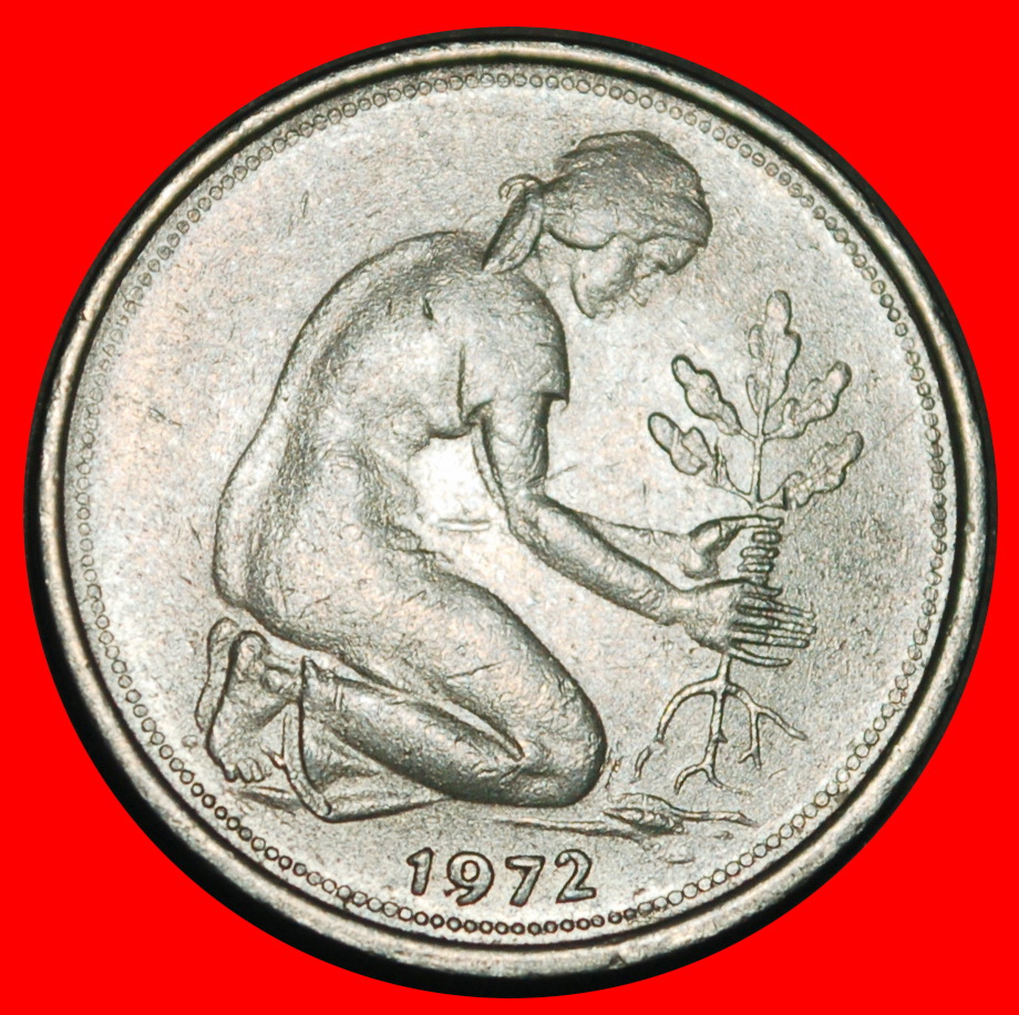  Ⰺ NOT COMMUNIST TYPE (1949‑2001):GERMANY★50 PFENNIGS 1972F! BADEN-WUERTTEMBERG★LOW START★NO RESERVE!   
