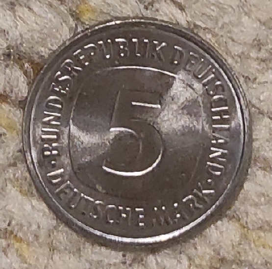  Deutschland 5 Mark 1980 F, super erhalten, nahezu kratzerfrei   