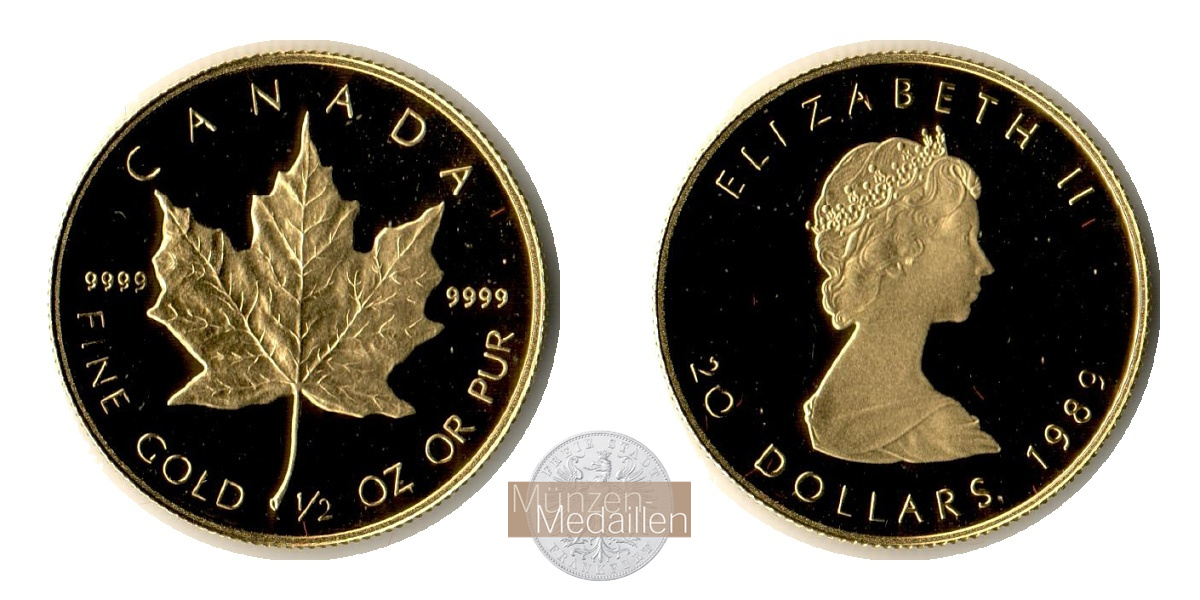 Kanada MM-Frankfurt Feingold: 15,55g 20 Dollar 1989 