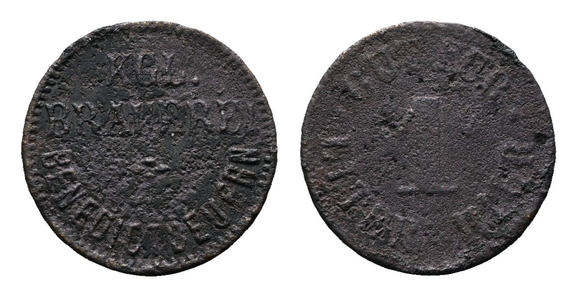  Bayern; Benediktbeuren KGL. Brauerei; Gut für 1 Liter Bier; korrodiert; Menzel - (vgl. 1725)   