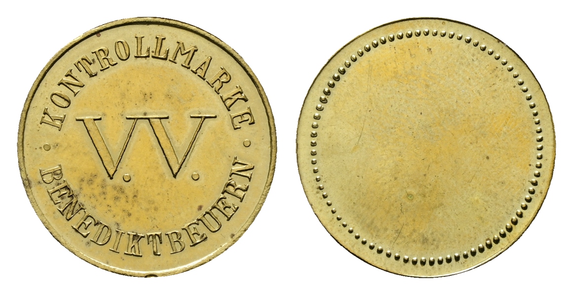  Bayern; V.V. Benediktbeuren Kontrollmarke; Menzel 1725.1   