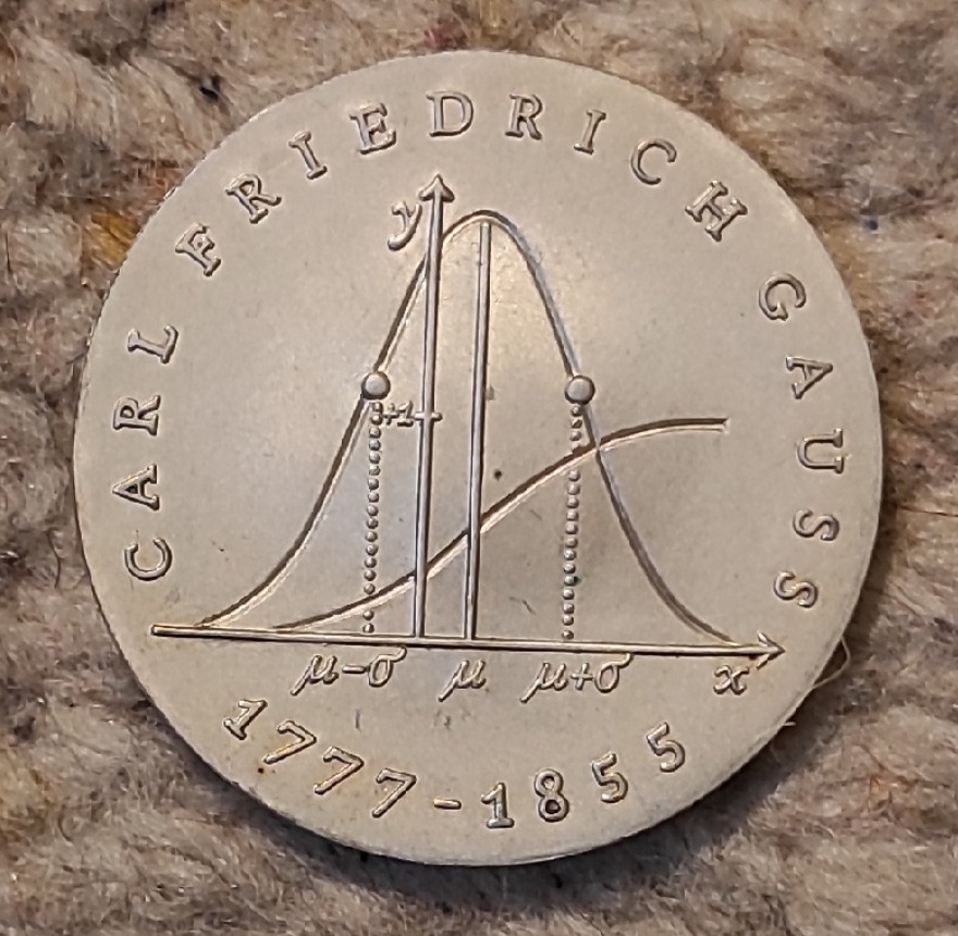  DDR 20 Mark 1977, SILBER, 200. Geburtstag von Carl Friedrich Gauß   
