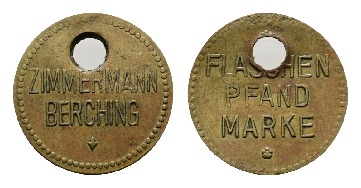  Bayern; Berching - Zimmermannn; Flaschen Pfand Marke; Menzel -   
