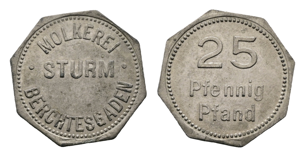  Bayern; Berchtesgaden - Molkerei Sturm; 25 Pfennig Pfand; Menzel 1754.1   