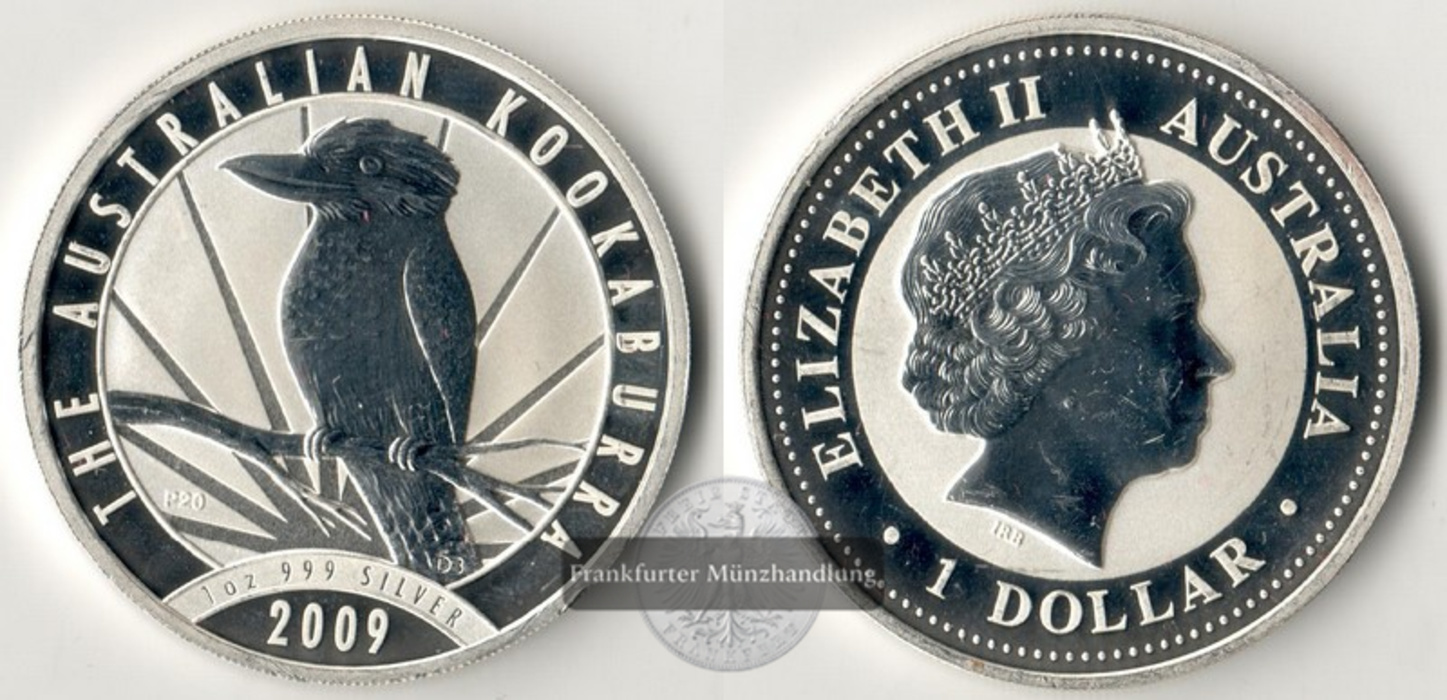  Australien - 1 Dollar 2009  Kookaburra  FM-Frankfurt  Feinsilber: 31,1g   
