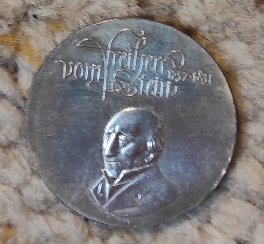  DDR 20 Mark 1981, SILBER, 150. Todestag von Heinrich Friedrich Karl vom und zum Stein   