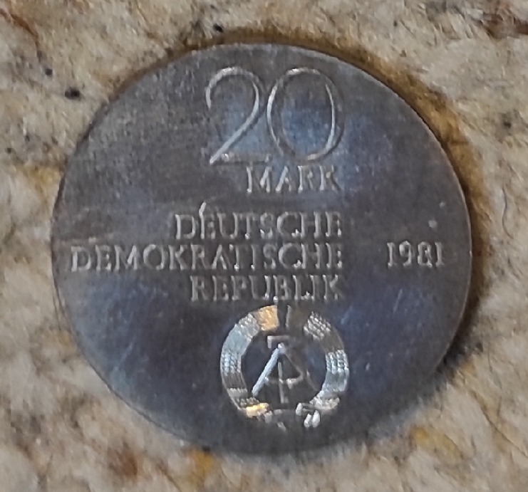  DDR 20 Mark 1981, SILBER, 150. Todestag von Heinrich Friedrich Karl vom und zum Stein   