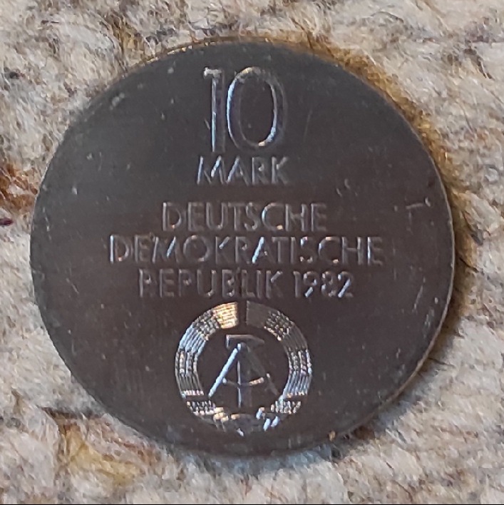  DDR 10 Mark 1982, SILBER,100. Gewandhaus in Leipzip   