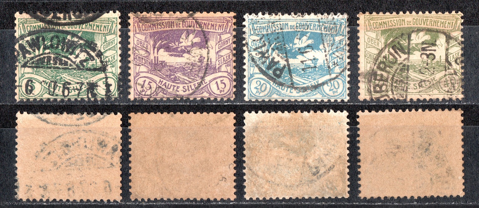  Dt. Reich 1920 Oberschlesien Lot (4 W.)/Top Stempel/ Echt gelaufen/ siehe scan   