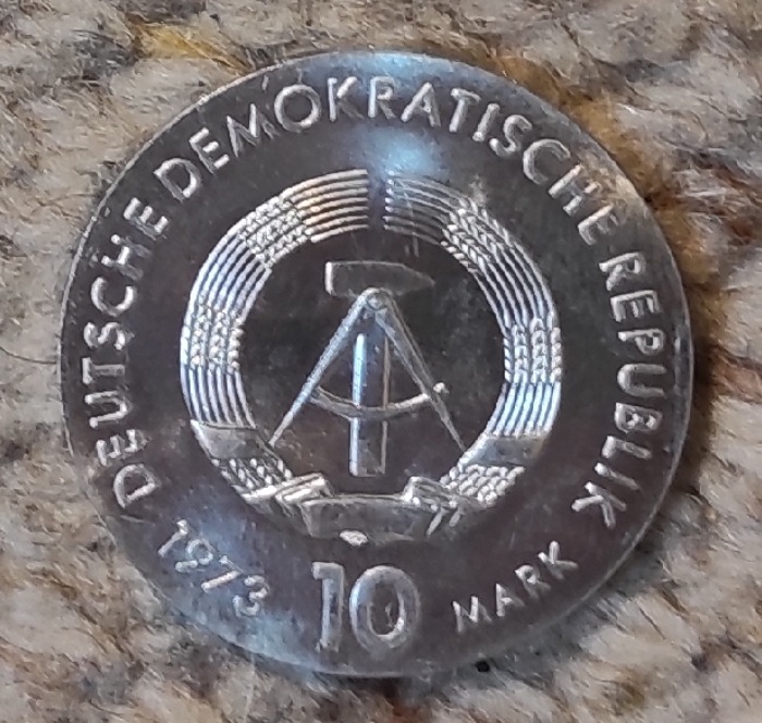  DDR 10 Mark 1973 SILBER,75. Geburtstag von Bertolt Brecht   