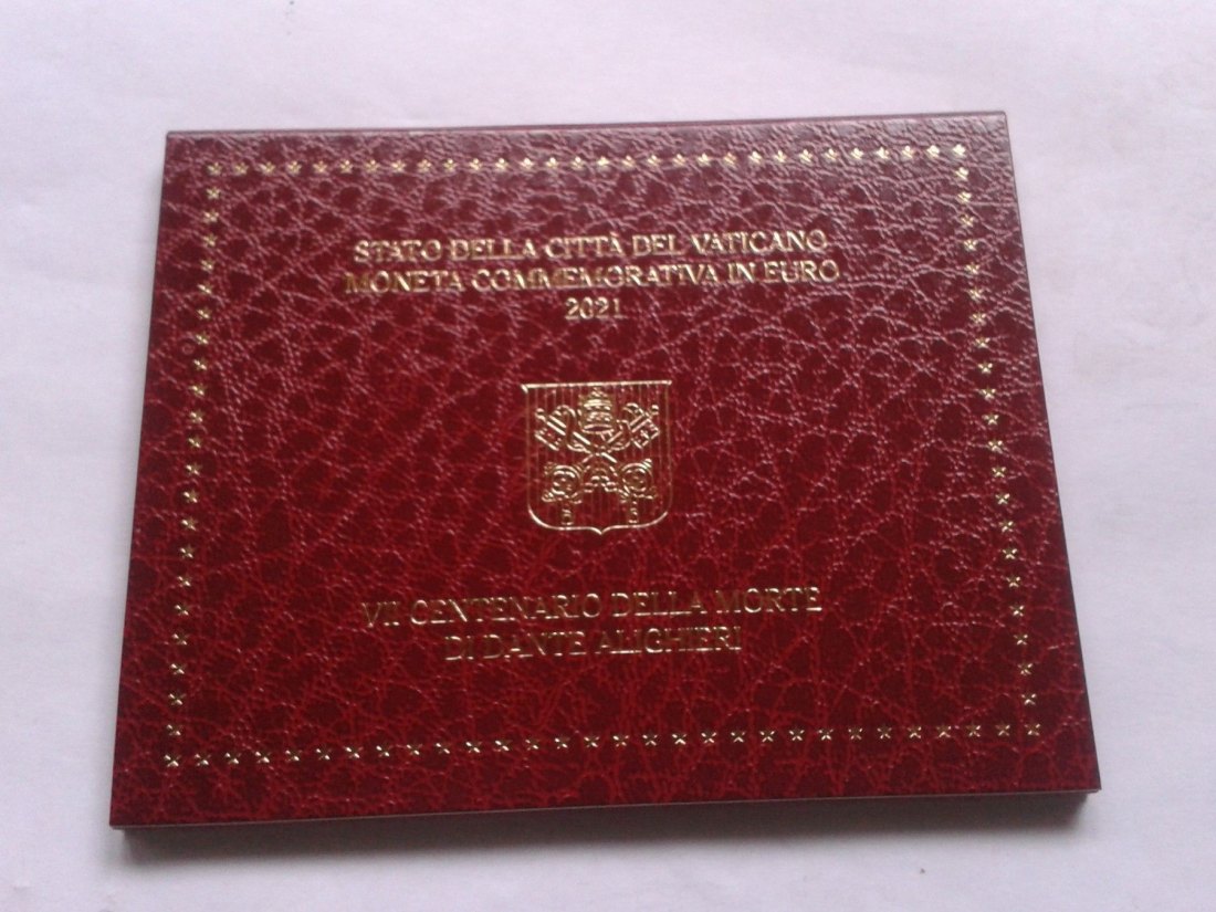  Original 2 euro 2021 Vatikan Dante Aligheri im Folder/Blister 2 euro 2021 Dante Aligheri   