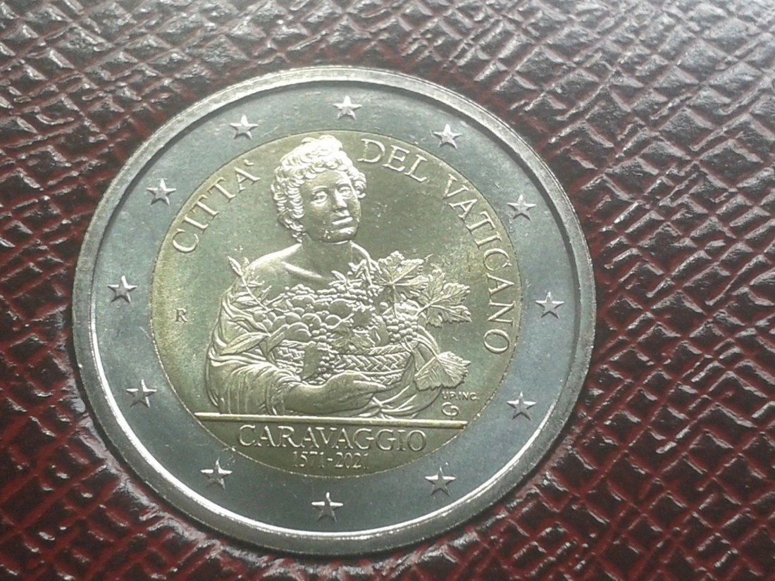  Original 2 euro 2021 Vatikan Caravaggio im Folder/Blister 2 euro 2021 Caravaggio Vatikan   