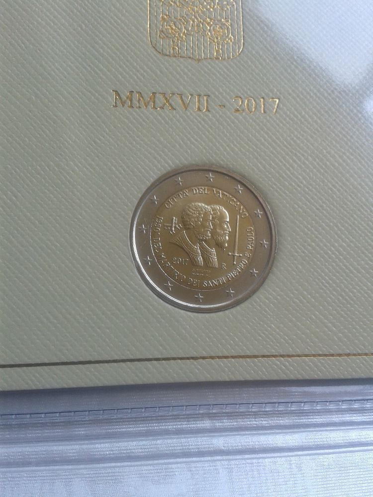 Original 2 euro 2017 Vatikan Petrus und Paulus im Folder/Blister 2 euro 2017 Petrus und Paul Vatikan