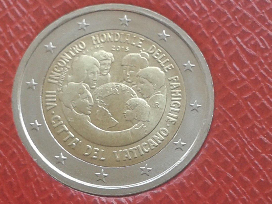  Original 2 euro 2015 Vatikan Weltfamilientreffen im Folder/Blister 2 euro 2015 Weltfamilientreffen   
