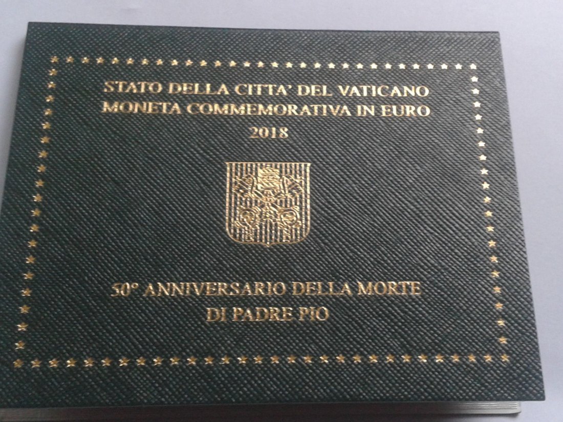  Original 2 euro 2018 Vatikan Pater Pio im Folder/Blister 2 euro 2018 Pater Pio Vatikan   