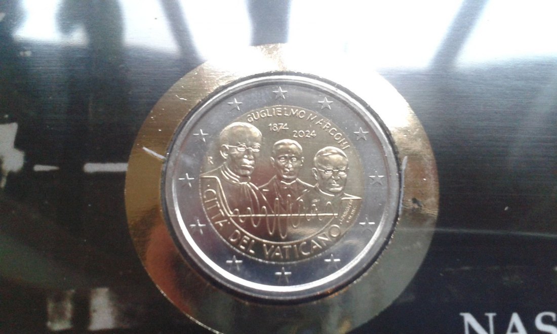  Original 2 euro 2024 Vatikan Marconi im Numisbrief 2 euro 2024 Marconi im Numisbrief   