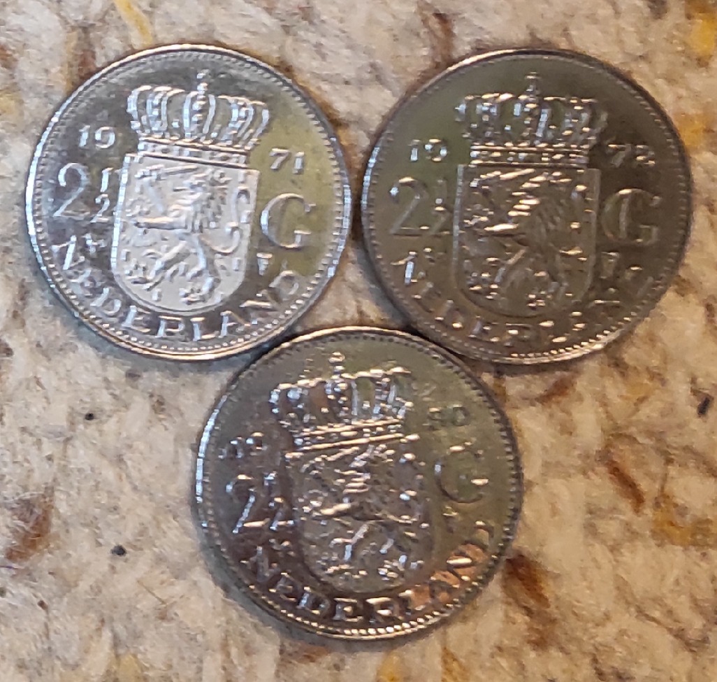  d040: Niederlande Münzlot mit 3 x 2 1/2 Gulden   