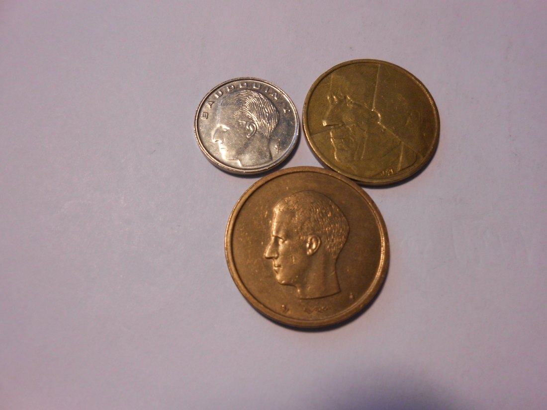  hn26 / Belgien, 3er Lot, 1 Franc 1989 BELGIQUE, 5 Francs 1986 BELGIË, 20 Francs 1980 BELGIQUE   