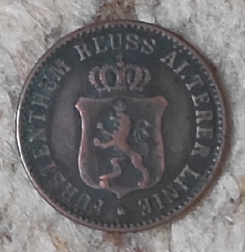  Fürstentum Reuss, ältere Linie, 3 Pfennig 1864, SELTEN   