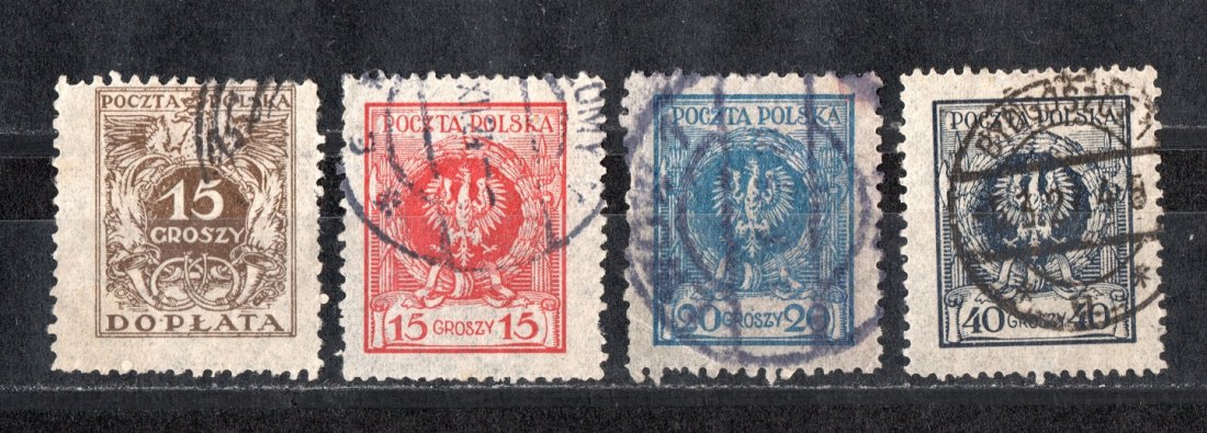  Polen Lot 1924 Echt gelaufen (4 W.)/ Top Stempel   