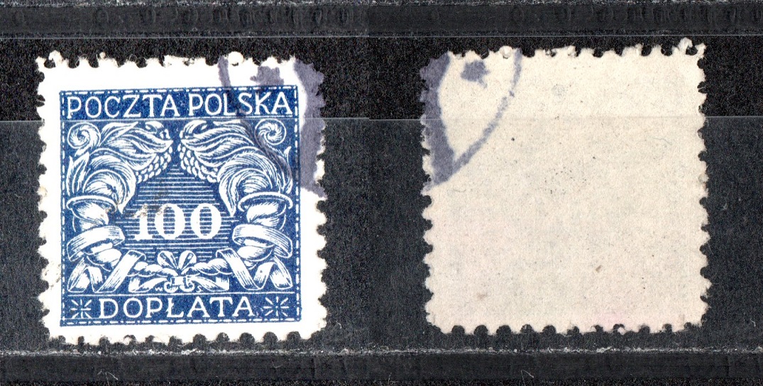  Süd- Polen 100 H. blau 1919/21 Echt gelaufen/ s. scan   
