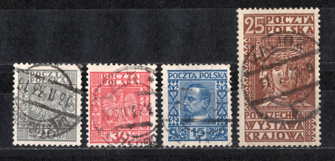  Polen Lot 1928/29 Echt gelaufen (4 W.)/ Top Stempel   