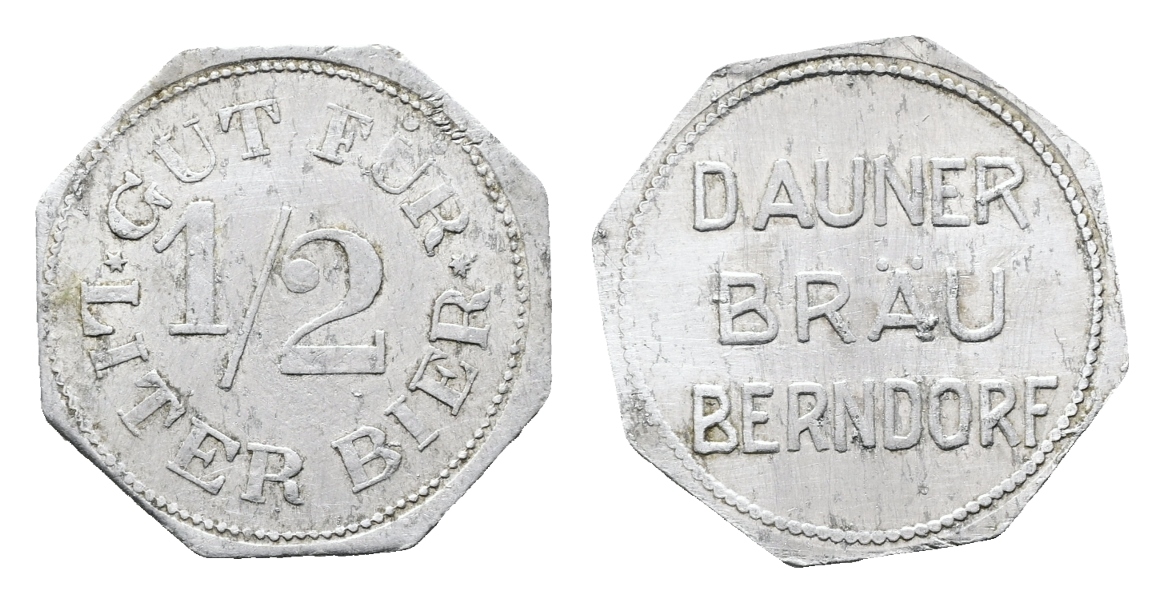 Bayern; Berndorf; Dauner Bräu; Gut für 1/2 Liter Bier; Menzel 2606.1   