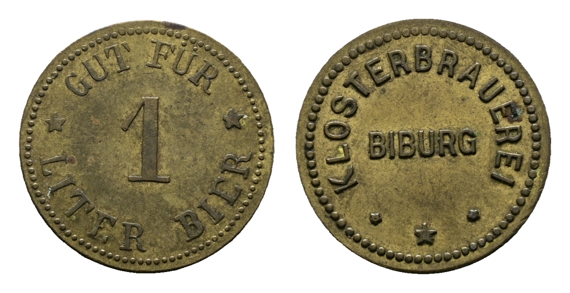  Bayern; Biburg; Klosterbrauerei Biburg; Gut für 1 Liter Bier; Menzel - (vgl.2708.1)   