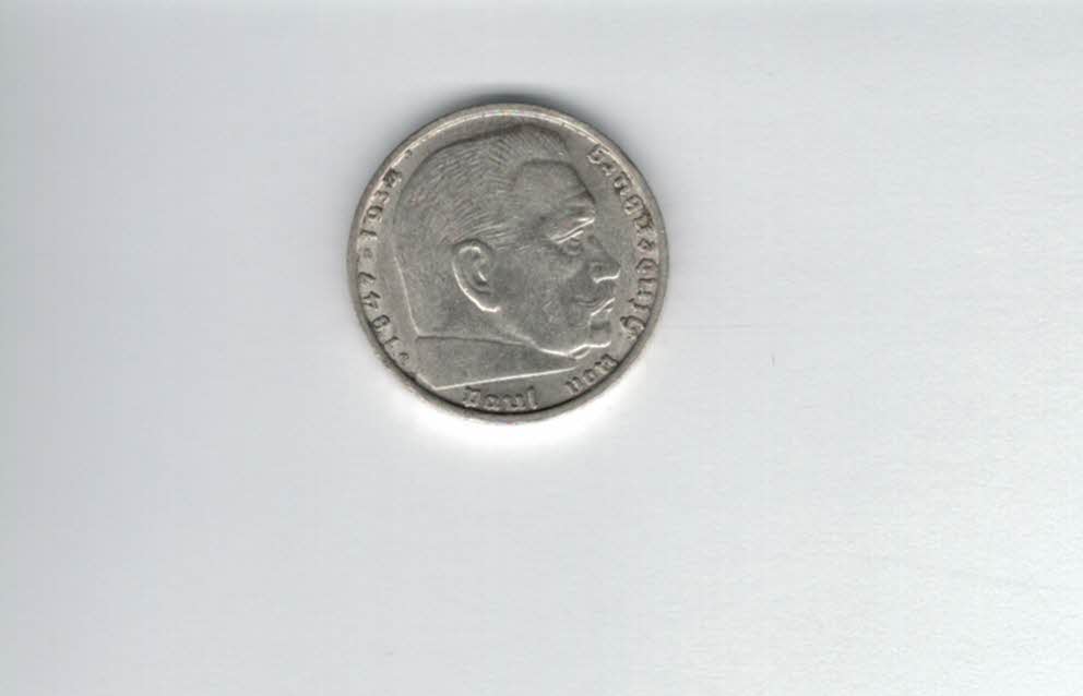  2 Mark 1938 B Paul von Hindenburg Reichsmark Ag 5g fein H´Kreuz Deutschland Spittalgold9800 (4976)   